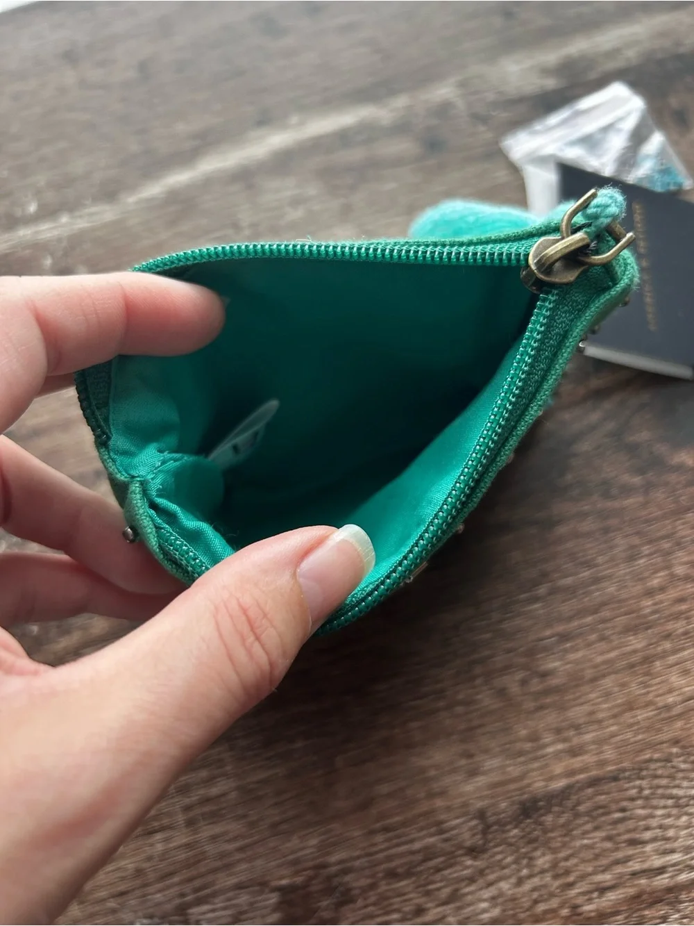 America & Beyond Taurus Beaded Wristlet in Teal - Picture 3 of 3